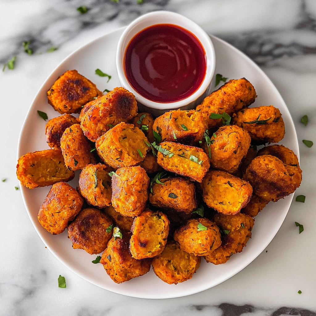 Recipe preparation for Baked Sweet Potato Zucchini Tots