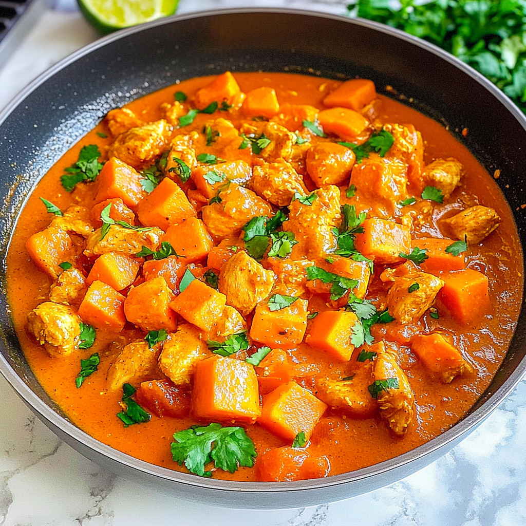 Recipe preparation for Chicken Sweet Potato Curry