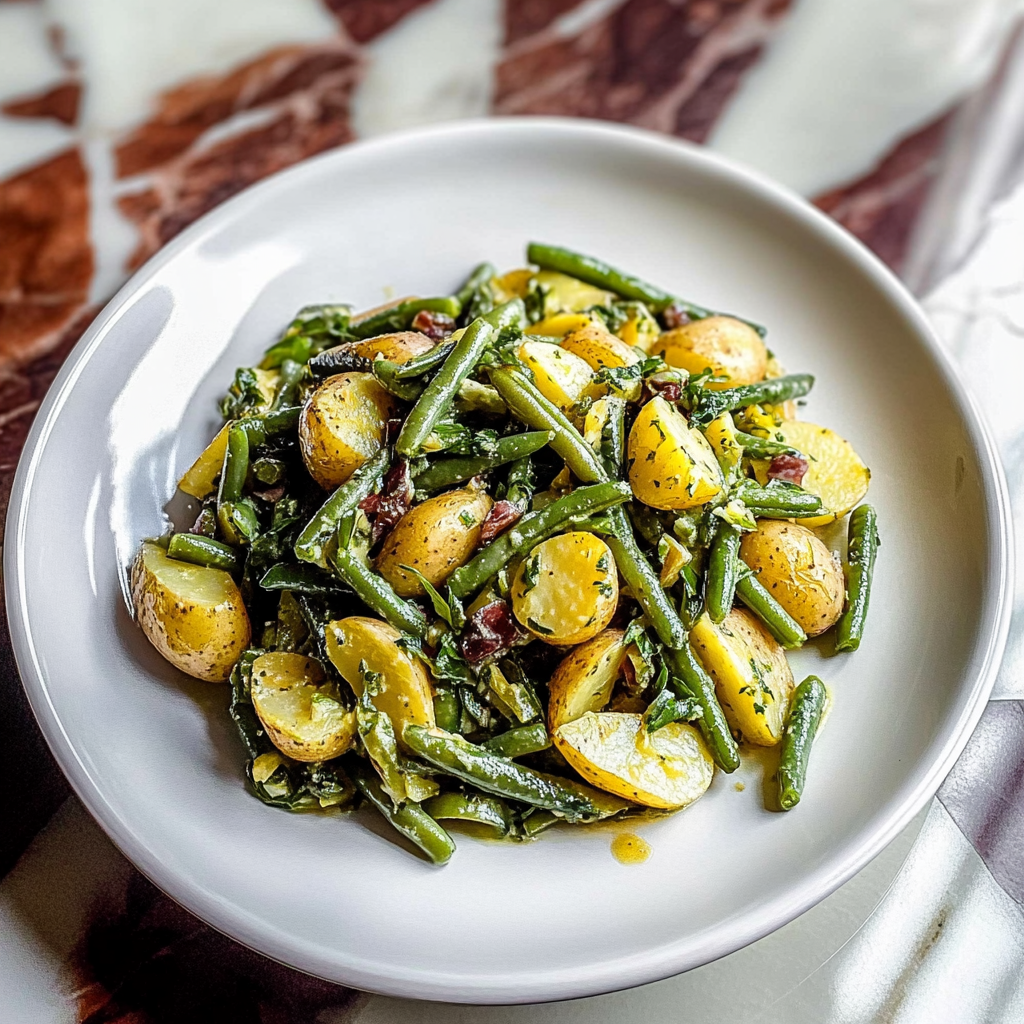 Recipe preparation for French-Style Potato and Green Bean Salad
