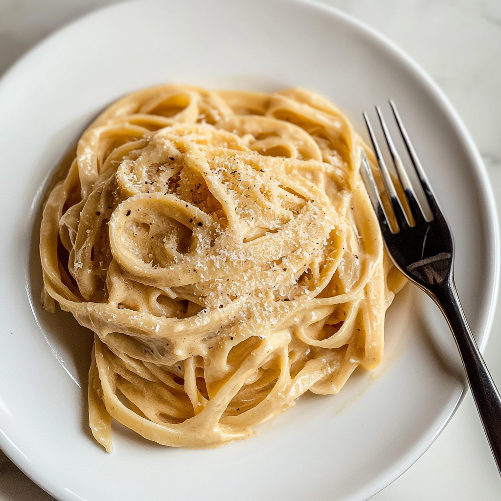 Recipe preparation for Creamy Alfredo Pasta