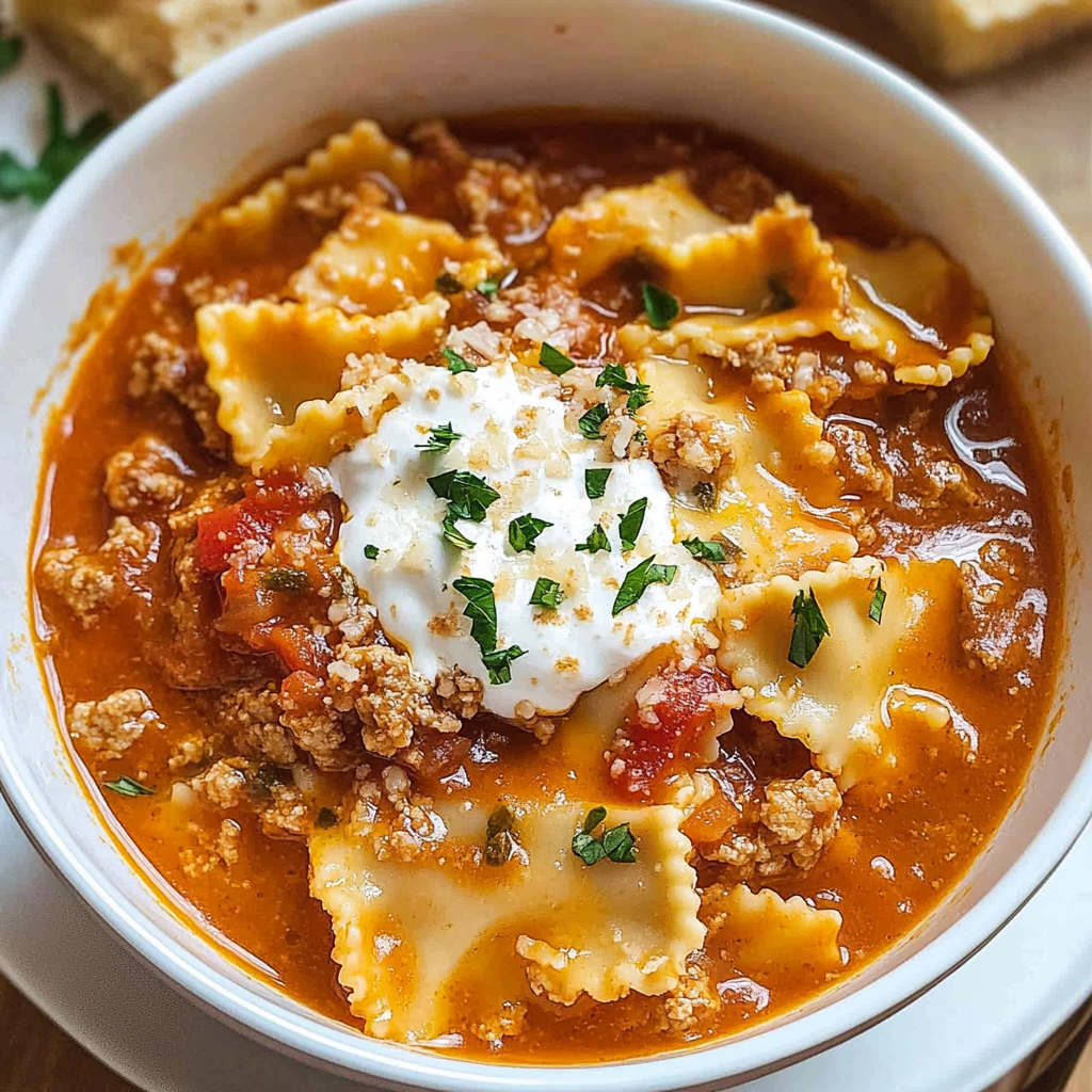 Recipe preparation for One Pot Lasagna Soup