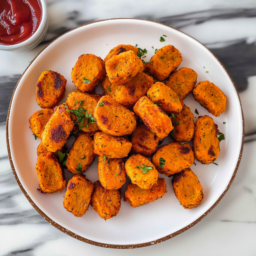 Recipe preparation for Baked Sweet Potato Zucchini Tots