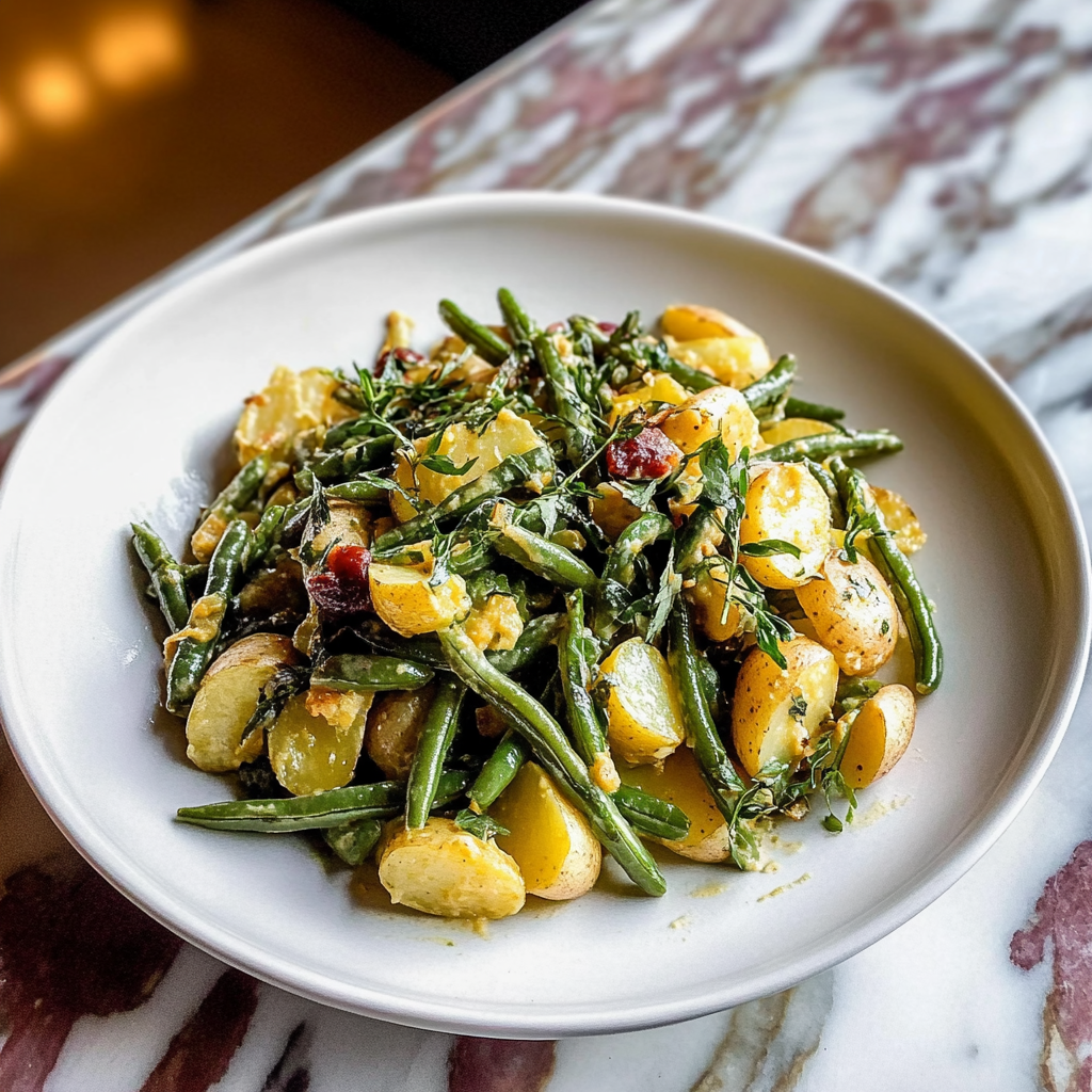 Recipe preparation for French-Style Potato and Green Bean Salad