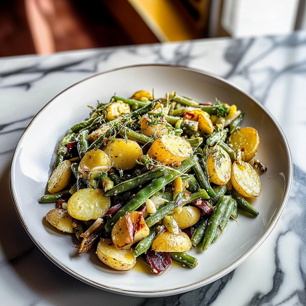 Recipe preparation for French-Style Potato and Green Bean Salad