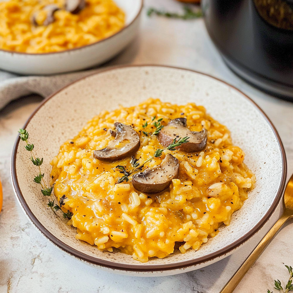 Recipe preparation for Instant Pot Pumpkin Risotto