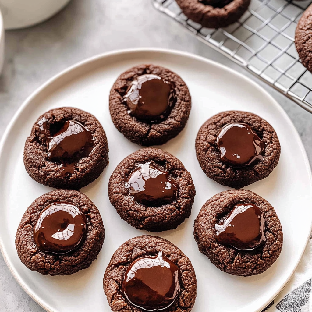 Recipe preparation for Chocolate thumbprint cookies
