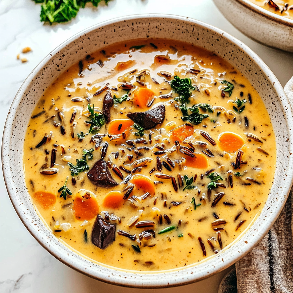 Recipe preparation for Cozy Autumn Wild Rice Soup