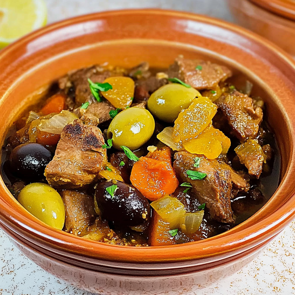 Recipe preparation for Mediterranean Lamb & Olive Tagine