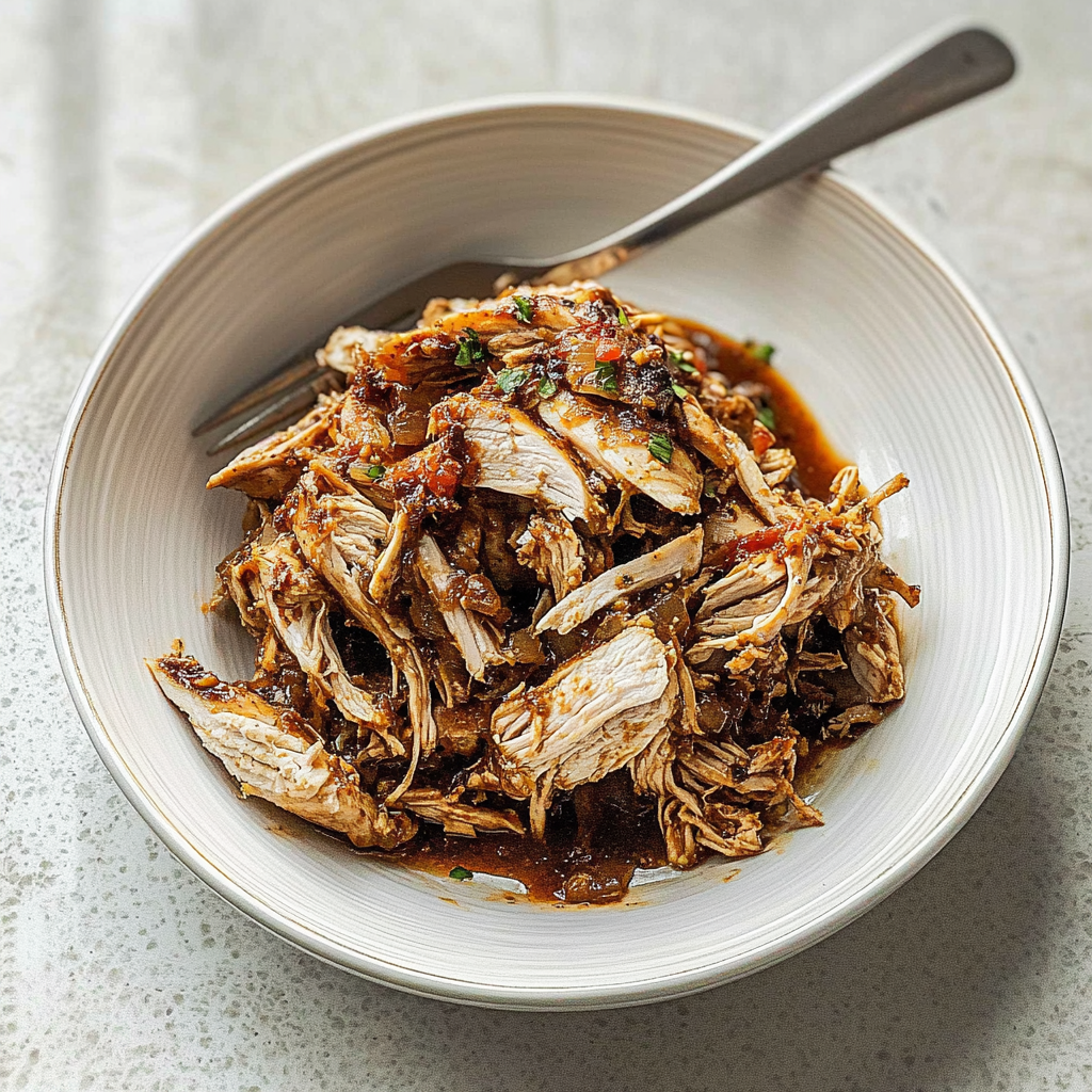 Recipe preparation for Caribbean Jerk Pulled Chicken