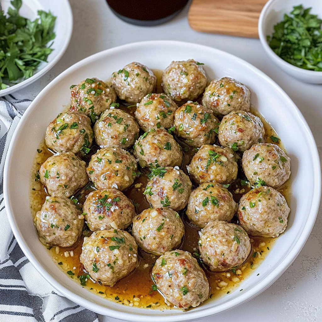 Recipe preparation for Garlic Parmesan Turkey Meatballs