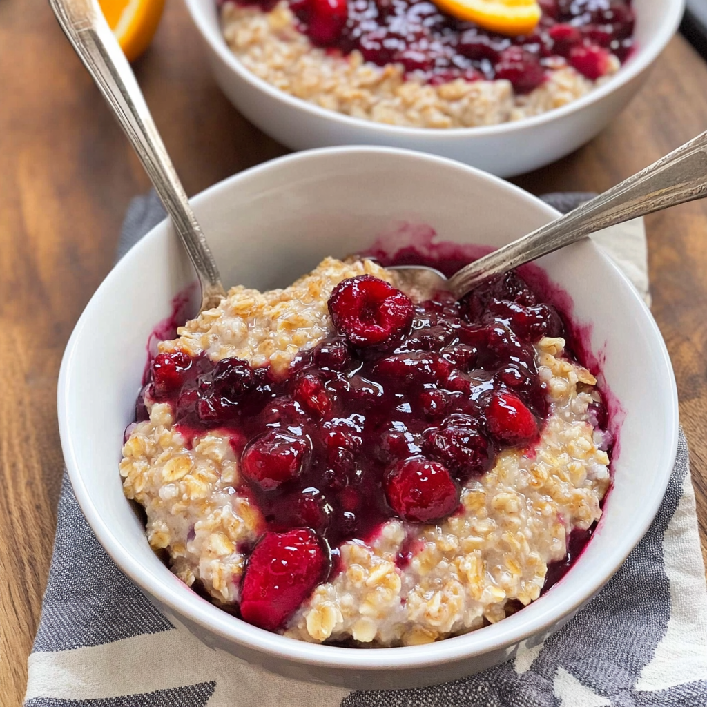 Recipe preparation for Cranberry Orange Steel Cut Oatmeal