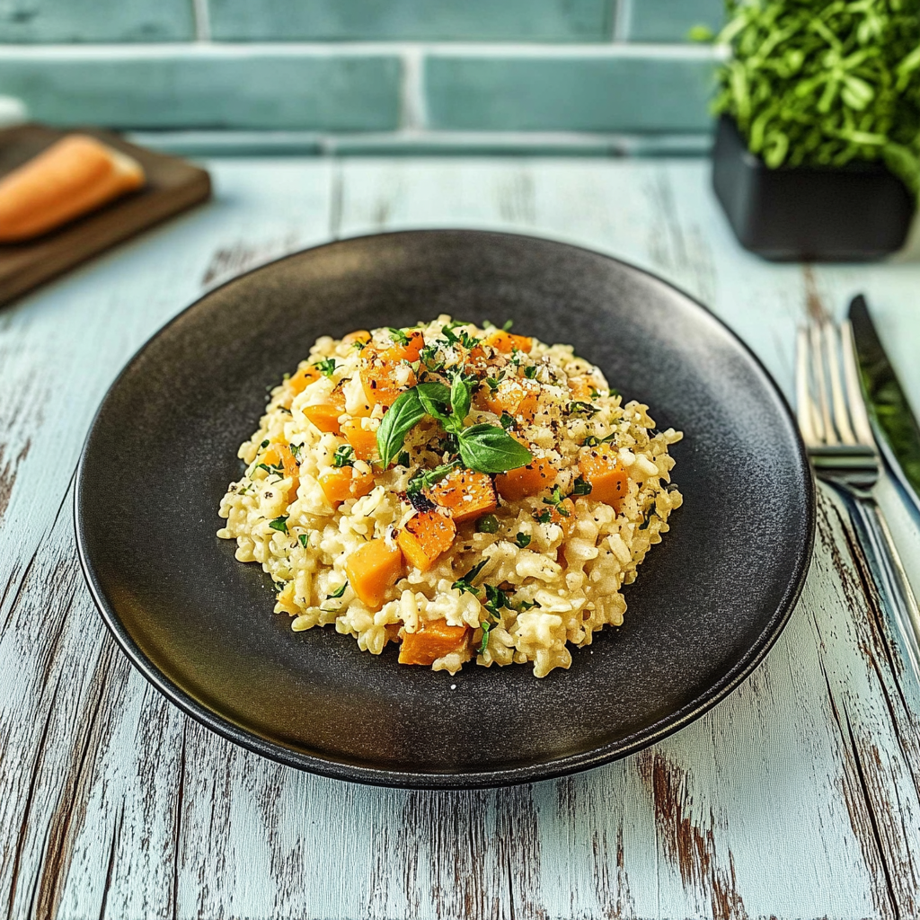 Recipe preparation for Butternut Squash Risotto (Quick Version)