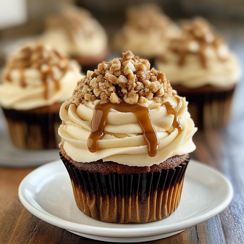 Recipe preparation for Toffee Crunch Cupcakes