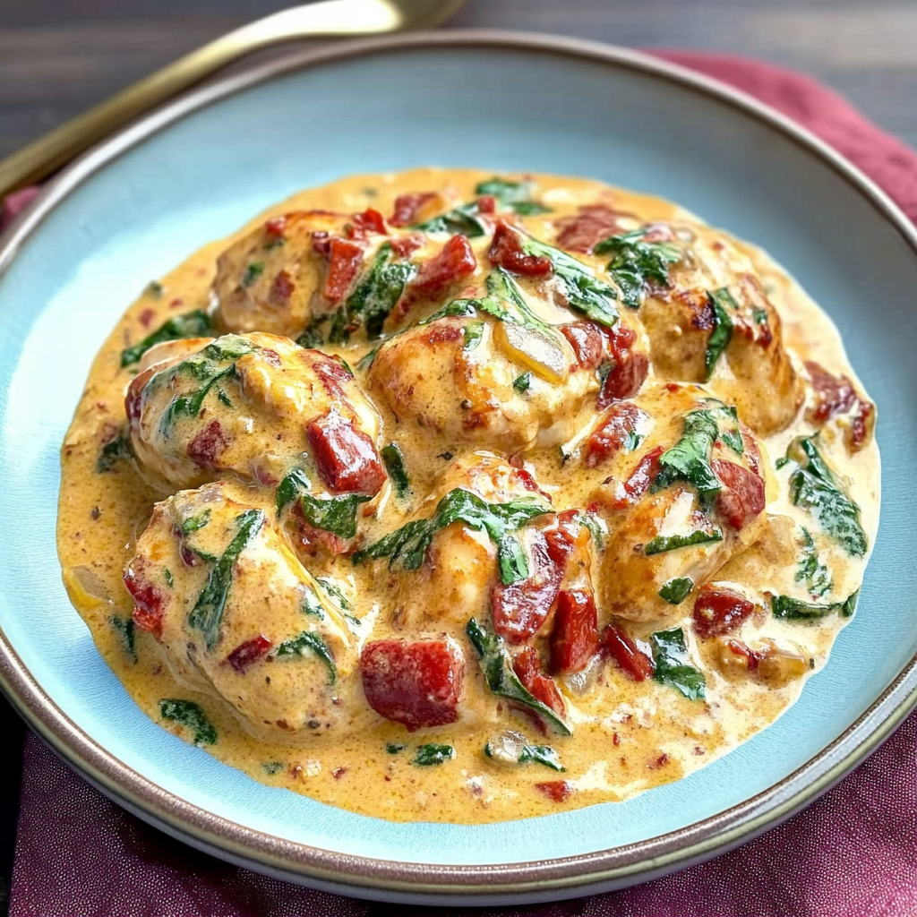 Recipe preparation for Slow Cooker Creamy Tuscan Chicken