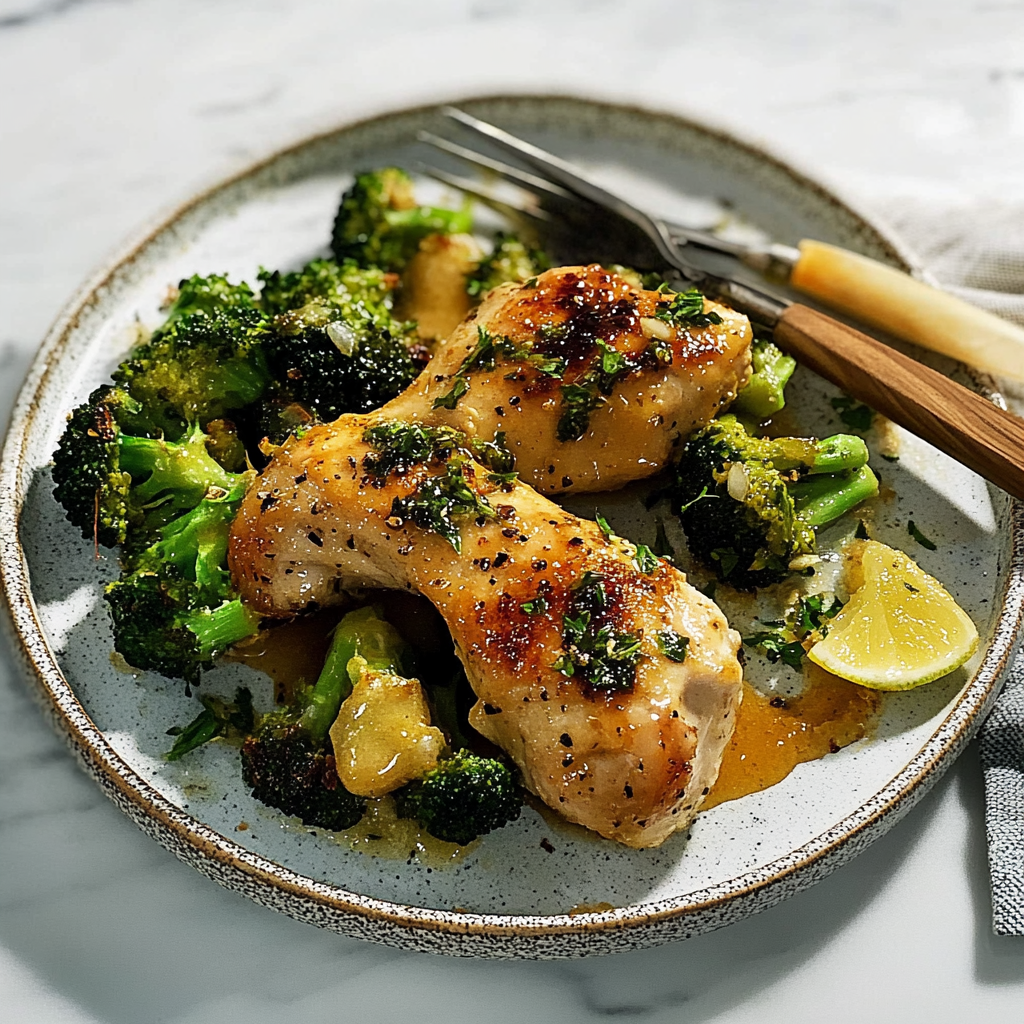 Recipe preparation for Sheet Pan Garlic Butter Chicken and Broccoli