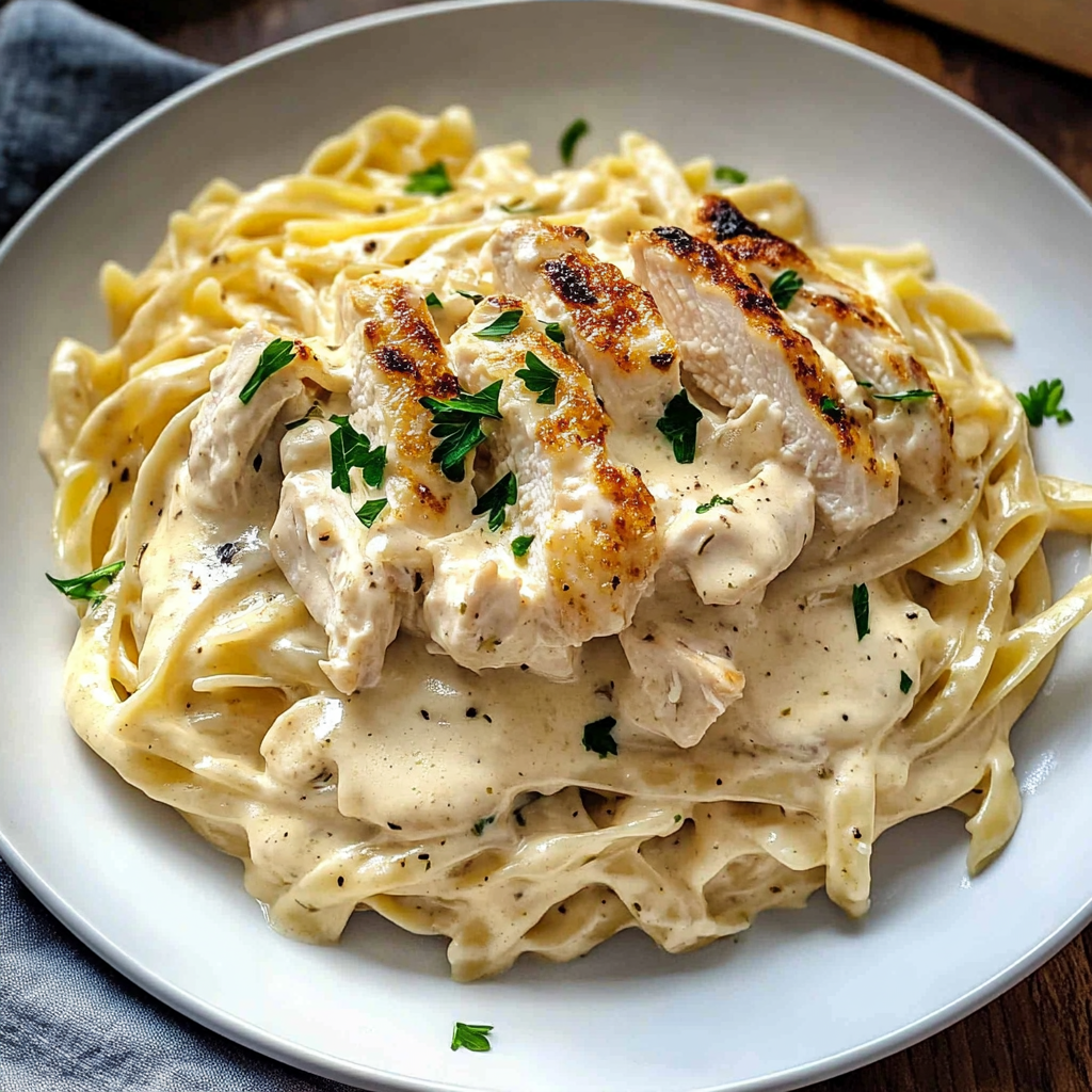 Recipe preparation for Instant Pot Chicken Alfredo Pasta