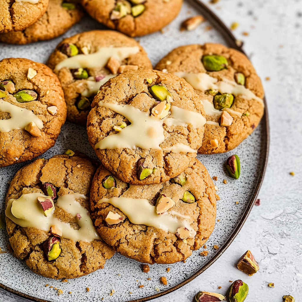Recipe preparation for White Chocolate Pistachio Cookies