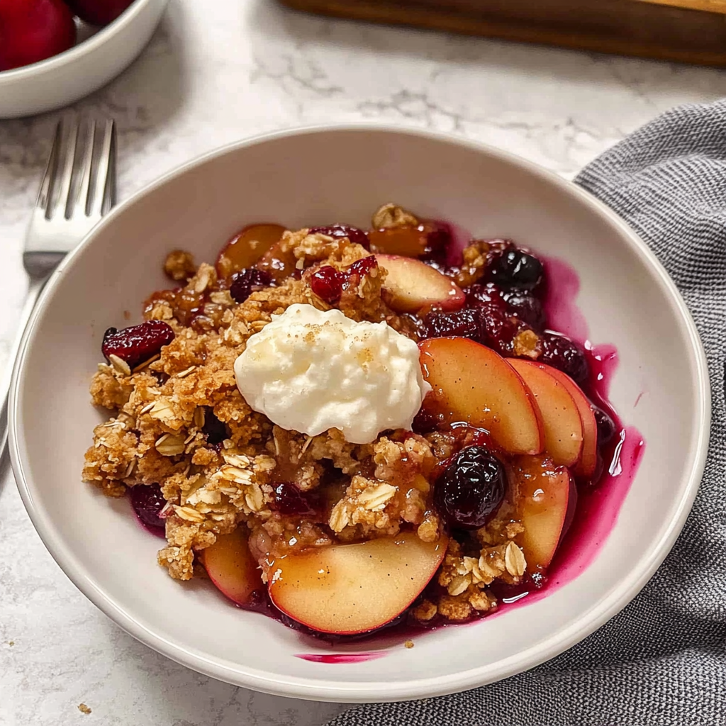 Recipe preparation for Apple & Cranberry Crisp