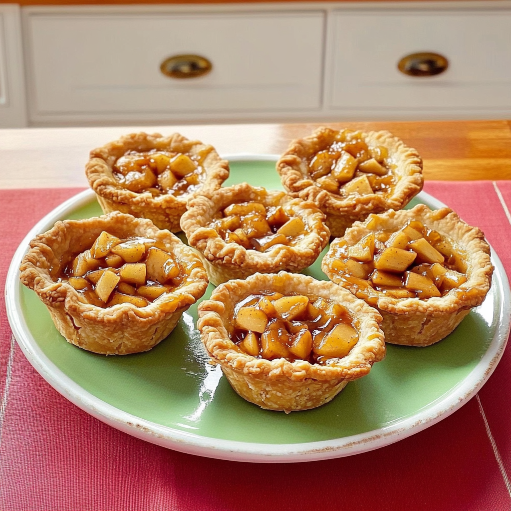 Recipe preparation for Mini Caramel Apple Pies