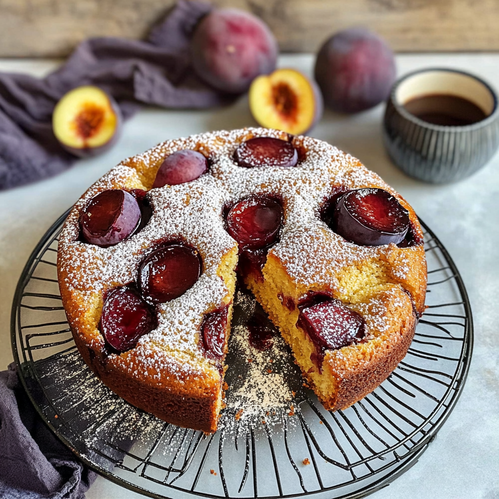 Recipe preparation for Plum & Almond Cake