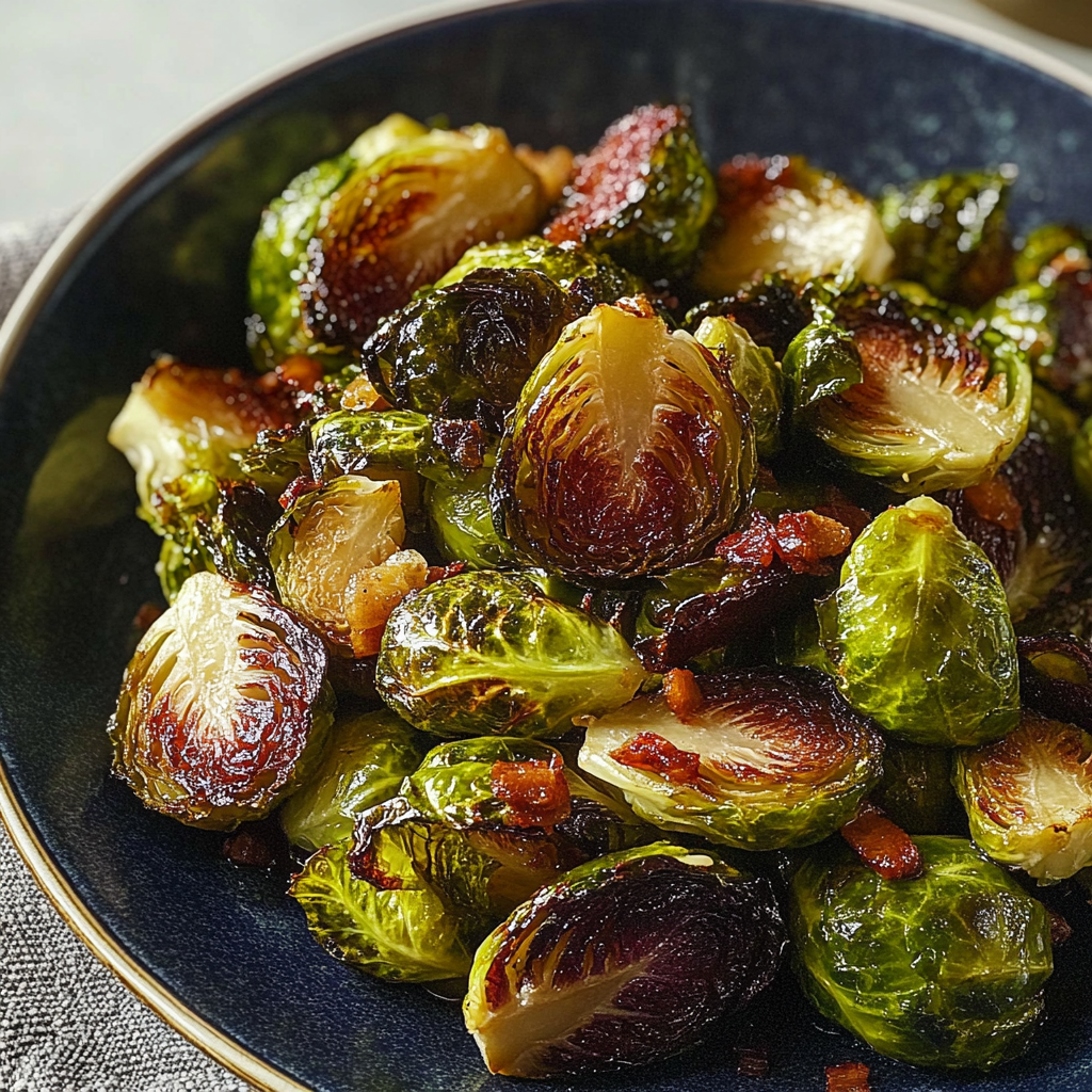 Recipe preparation for Roasted Brussel Sprouts with Maple