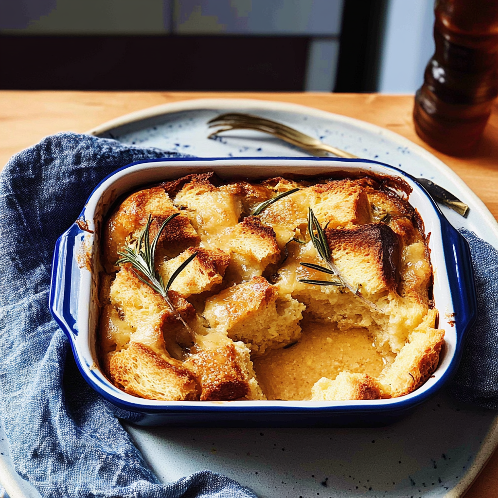 Recipe preparation for Savoury Bread Pudding