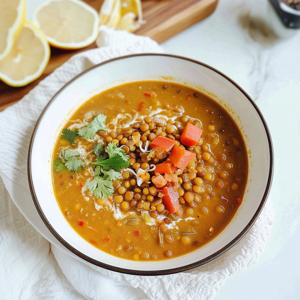 Recipe preparation for Coconut Lemongrass Lentil Soup