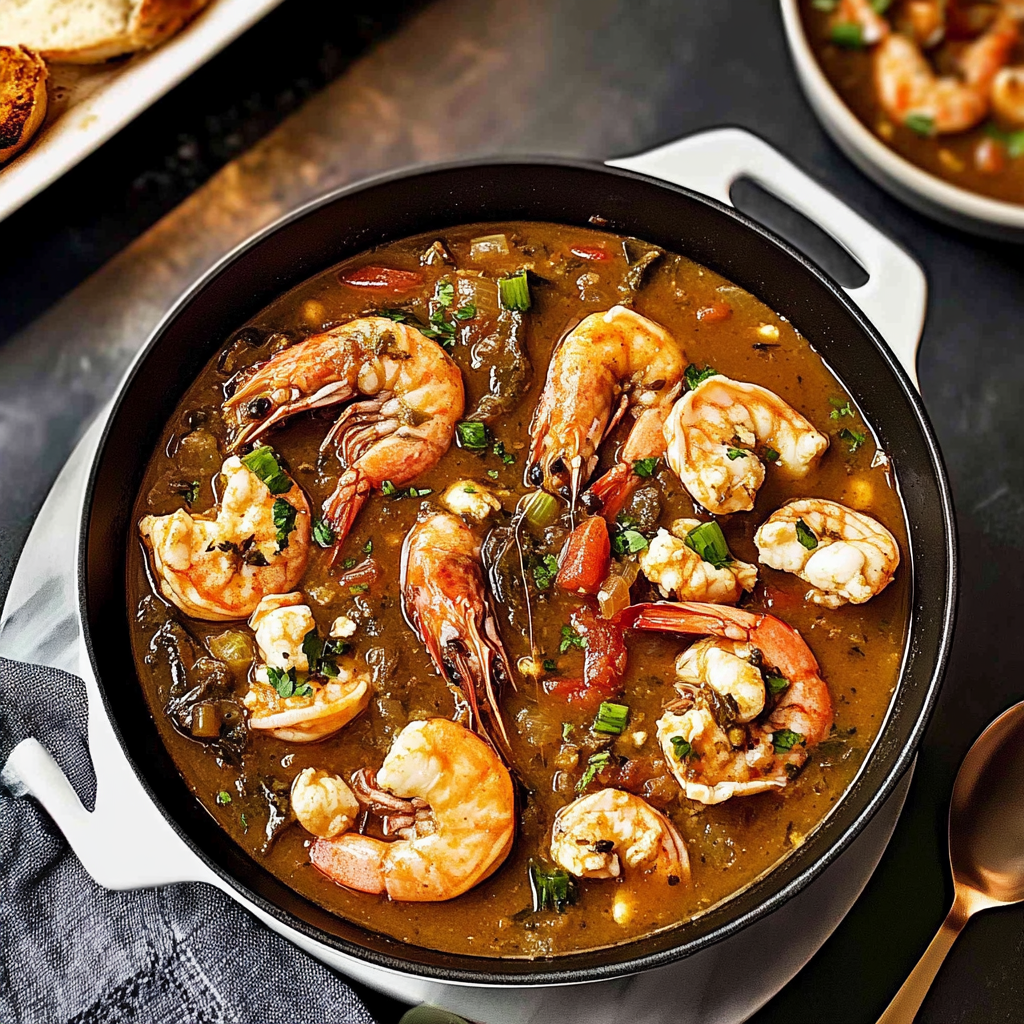 Recipe preparation for Louisiana Seafood Gumbo