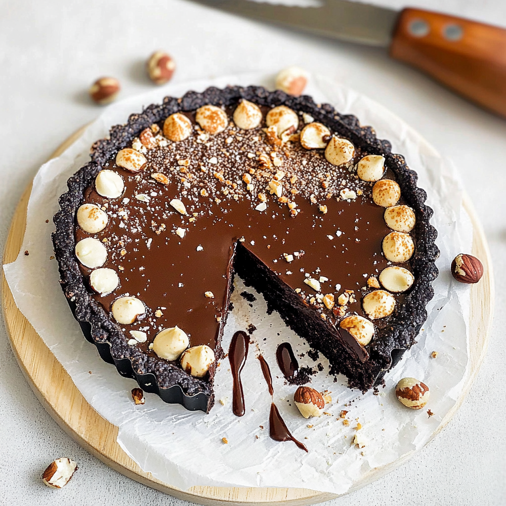 Recipe preparation for Hazelnut Chocolate Tarts