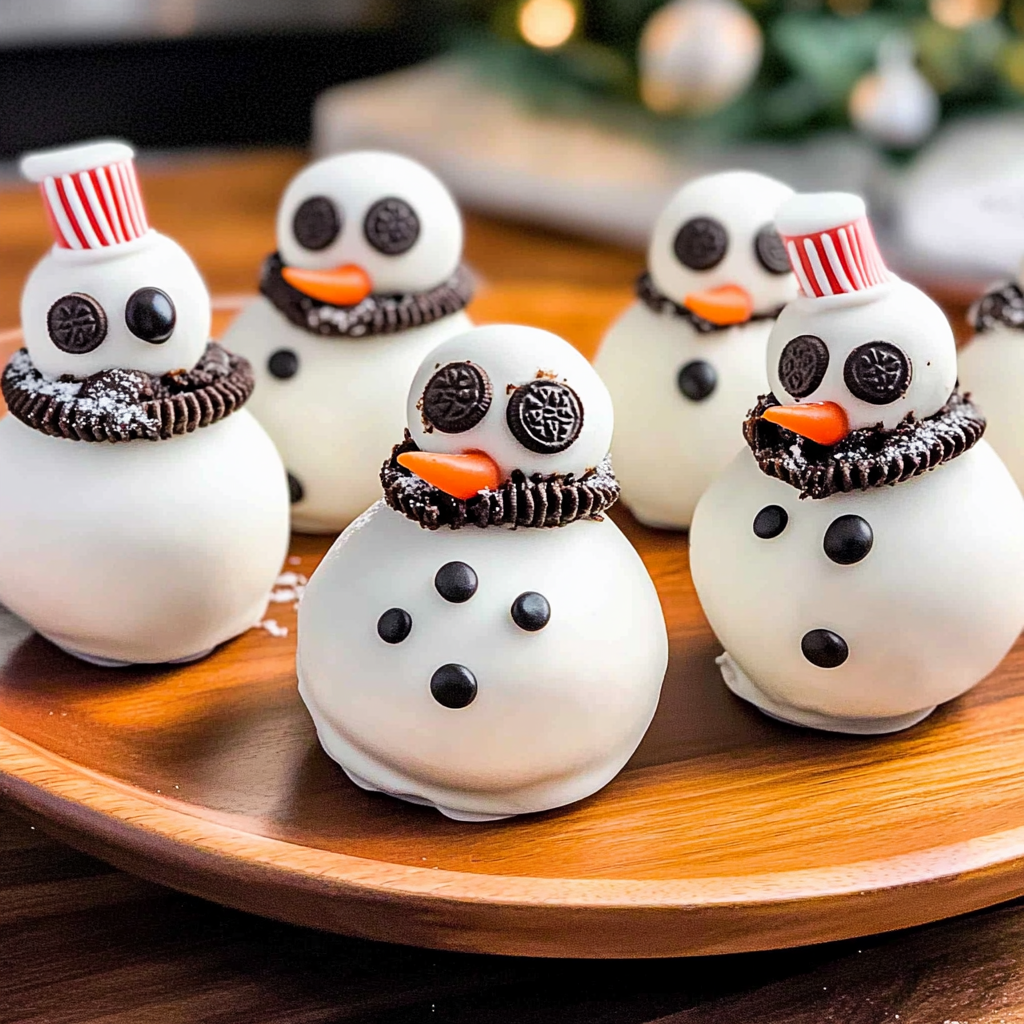 Recipe preparation for Snowman Oreo Balls