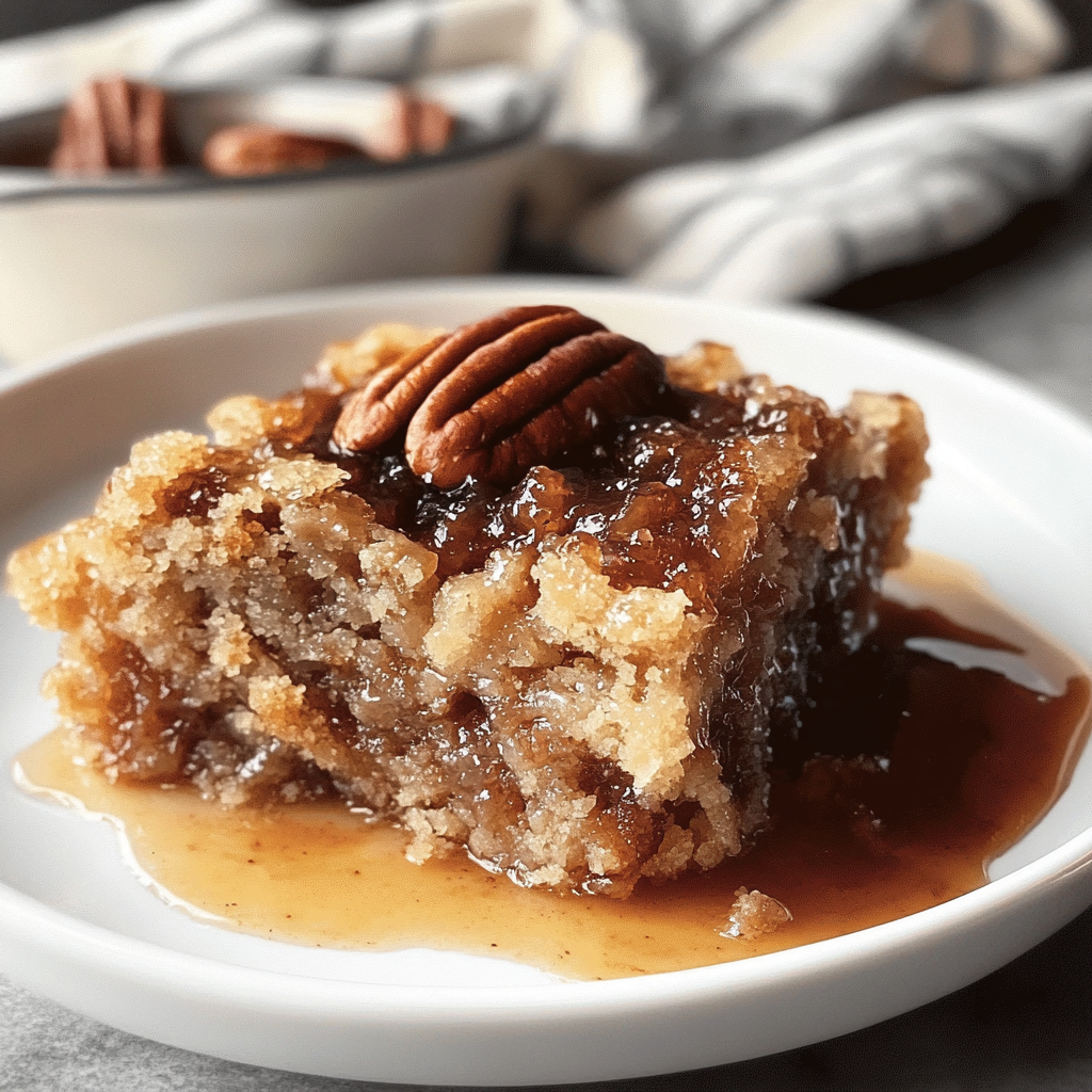 Recipe preparation for Pecan Pie Dump Cake