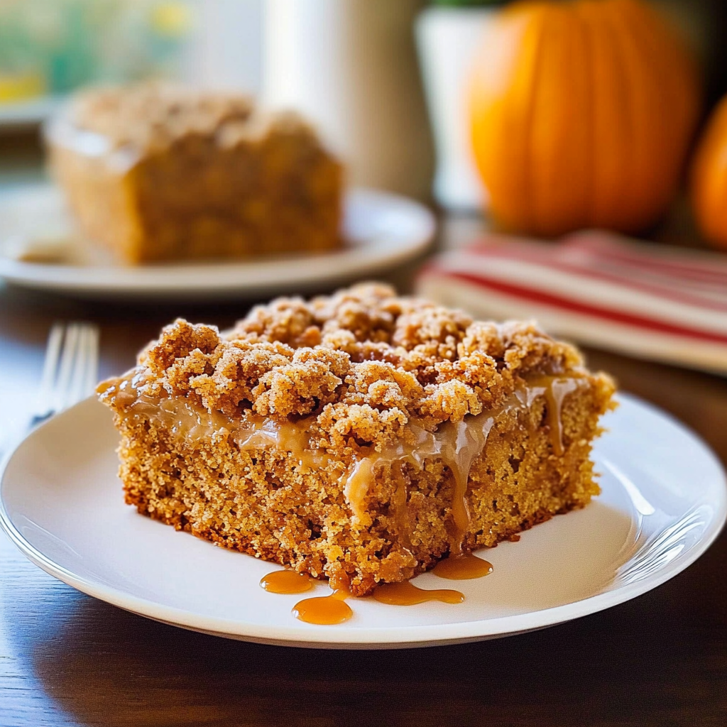 Recipe preparation for Moist Pumpkin Crumb Cake