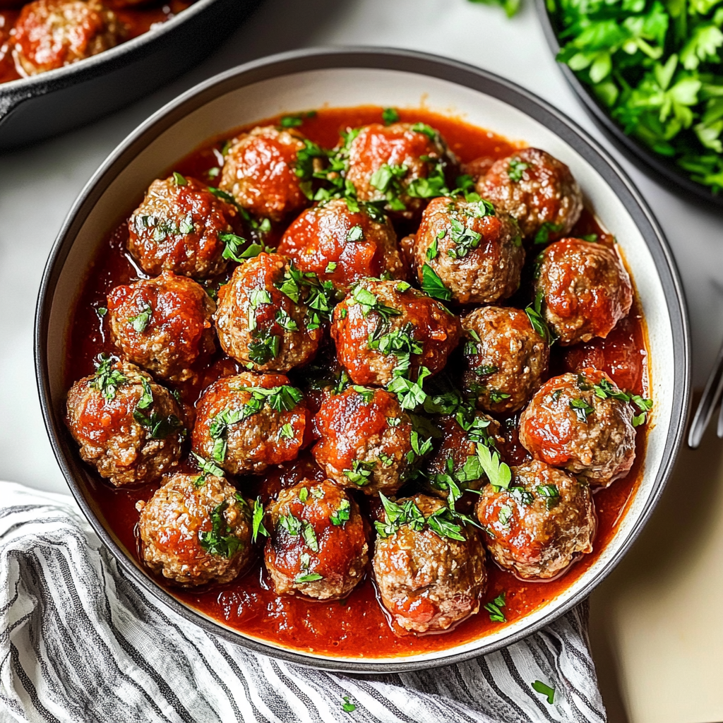 Recipe preparation for Homemade Meatballs