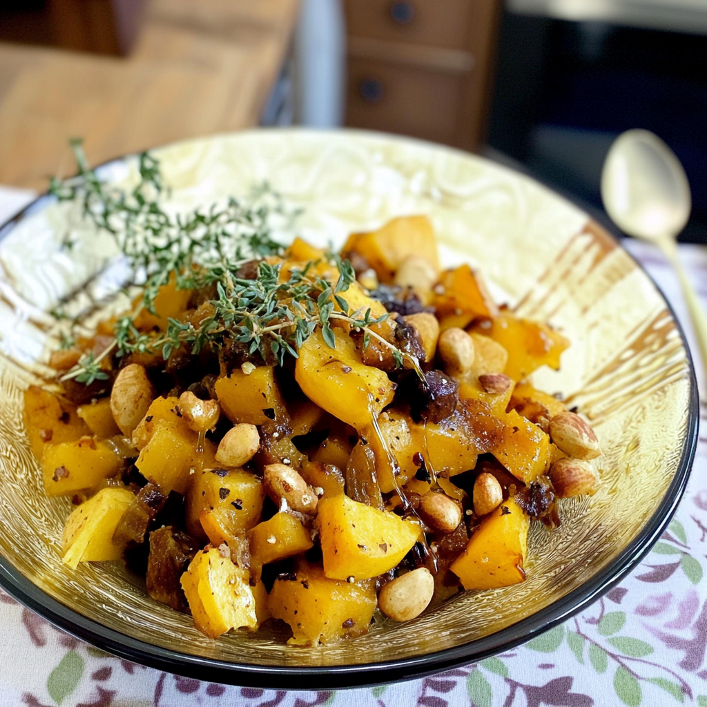 Recipe preparation for Chestnut & Pumpkin Salad