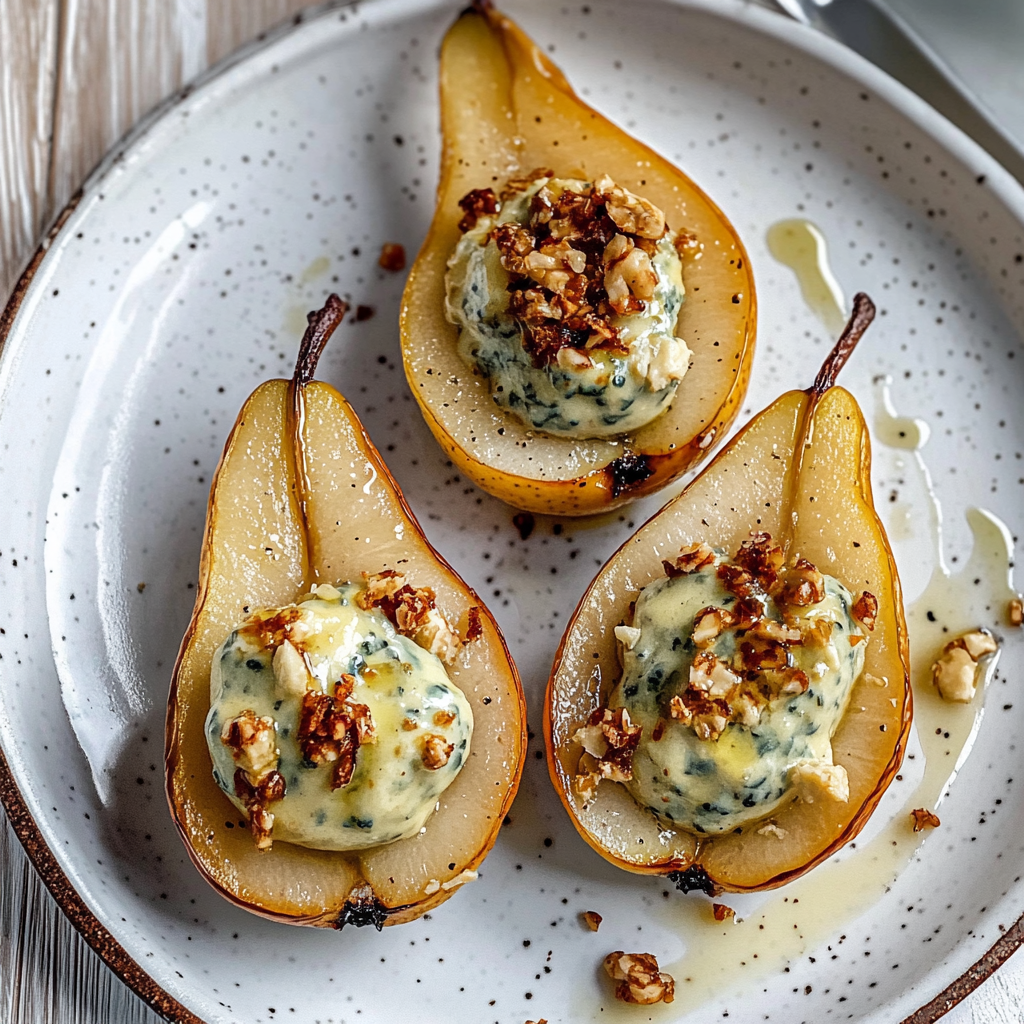 Recipe preparation for Stilton Stuffed Pears