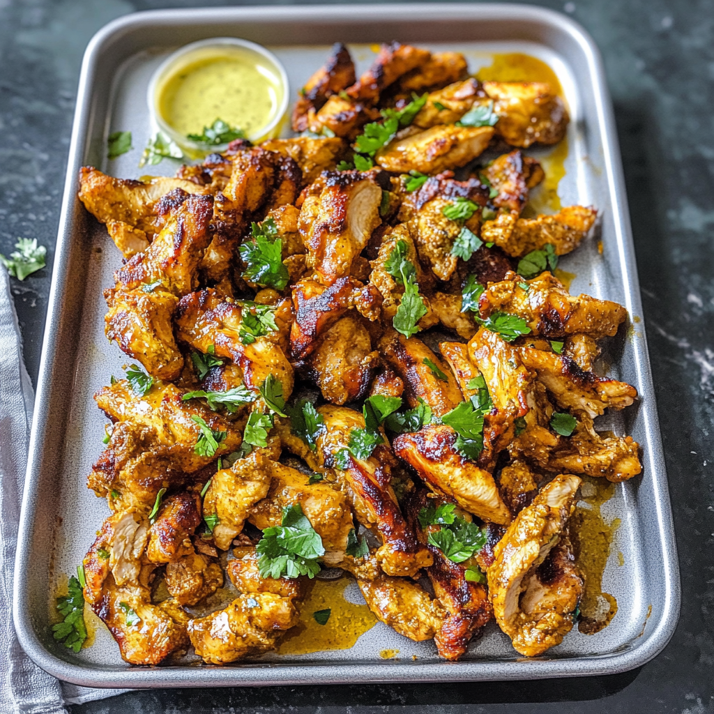 Recipe preparation for Sheet Pan Chicken Shawarma