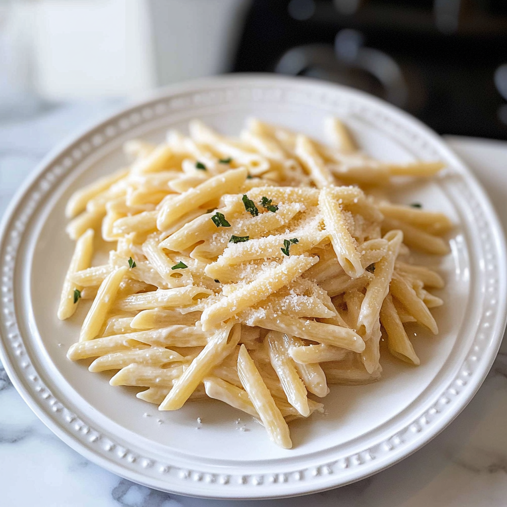 Recipe preparation for 30-Minute Creamy Garlic Pasta
