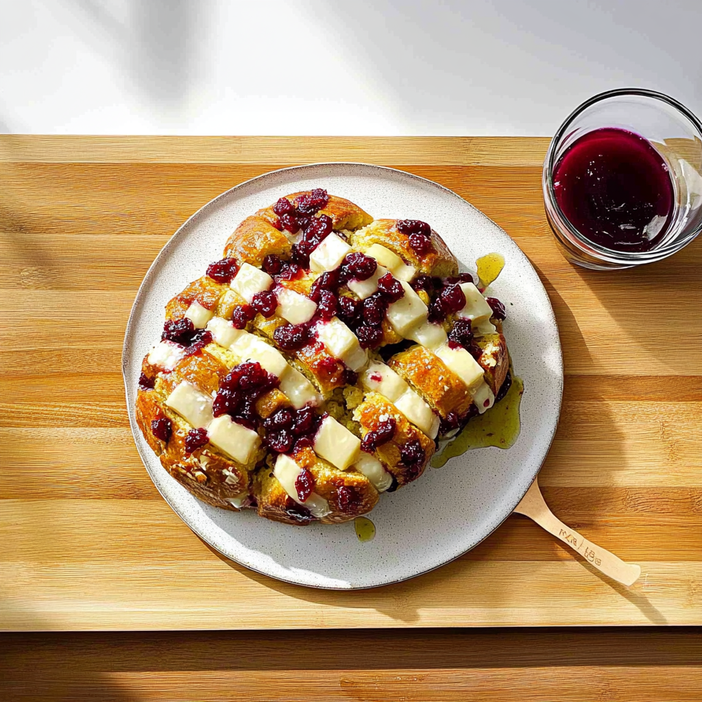 Recipe preparation for Cranberry Brie Pull-Apart Bread Bites