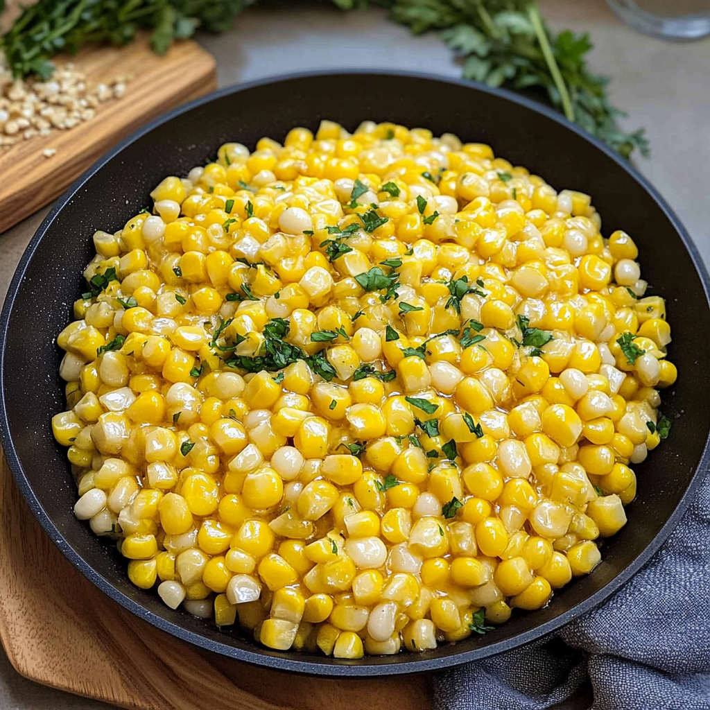 Recipe preparation for Sweet & Salty Honey Butter Skillet Corn