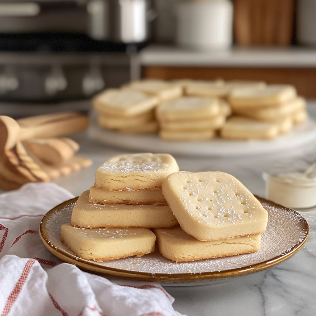 Recipe preparation for buttery shortbread cookies