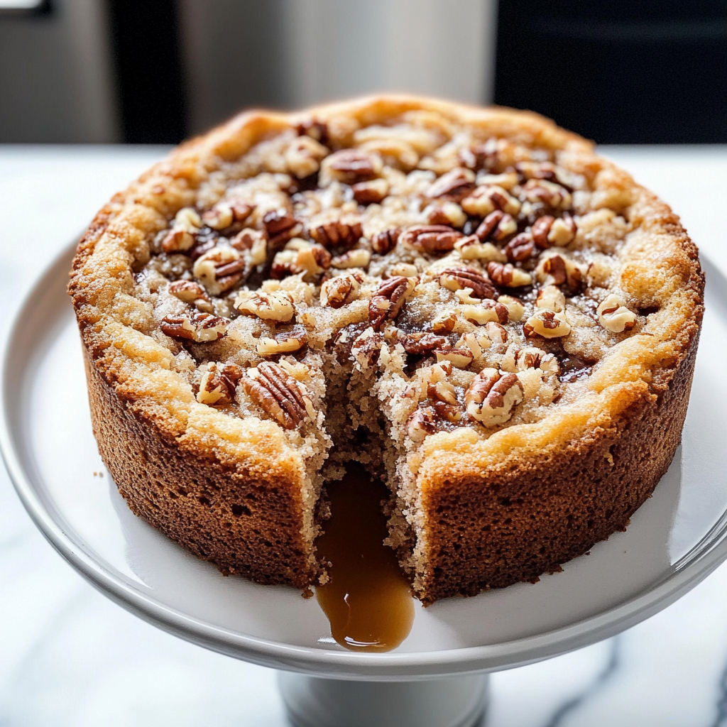 Recipe preparation for coconut-pecan coffee cake