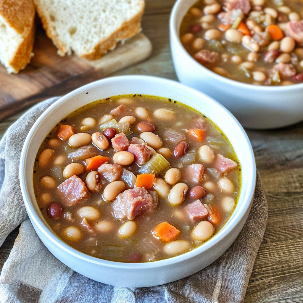 Recipe preparation for crockpot Ham and Bean Soup