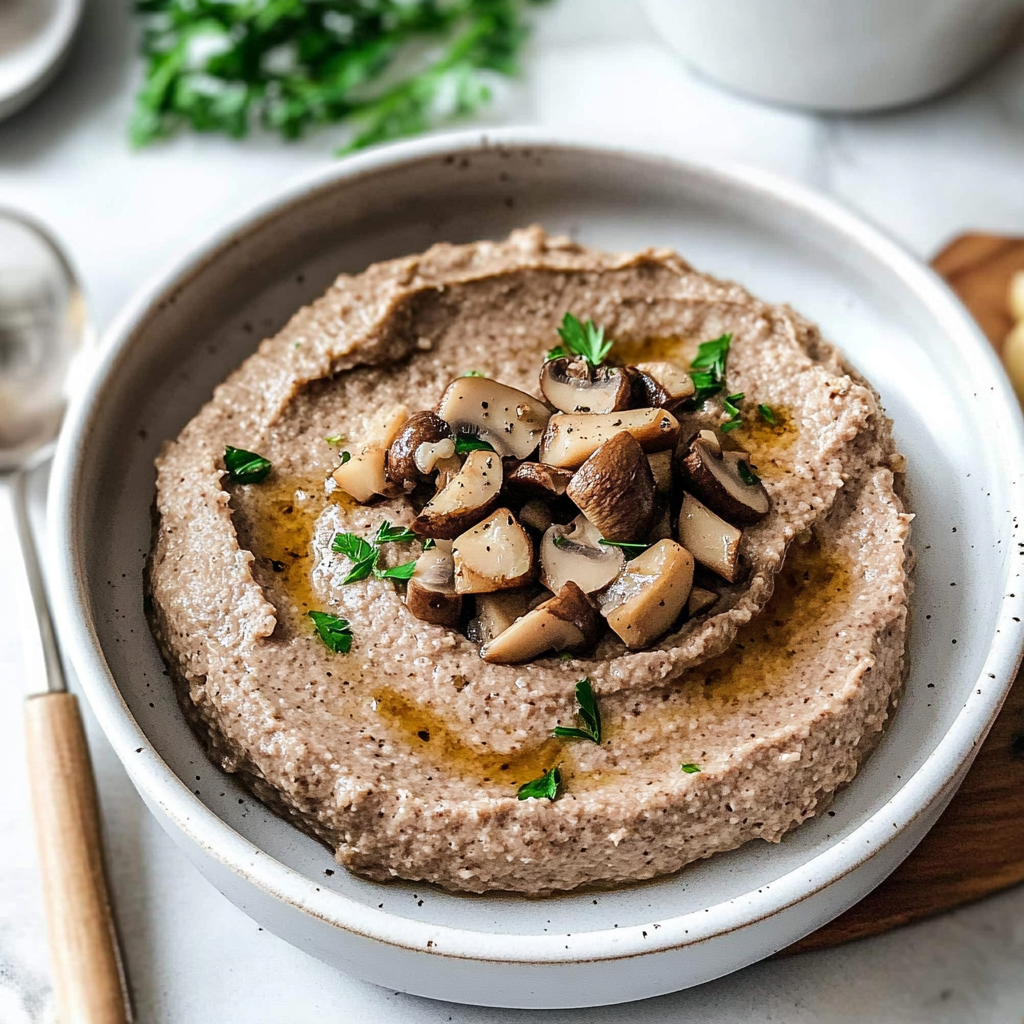 Recipe preparation for Luxurious Mushroom Pâté