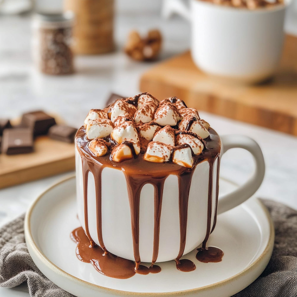 Recipe preparation for Pumpkin Nutella Hot Chocolate