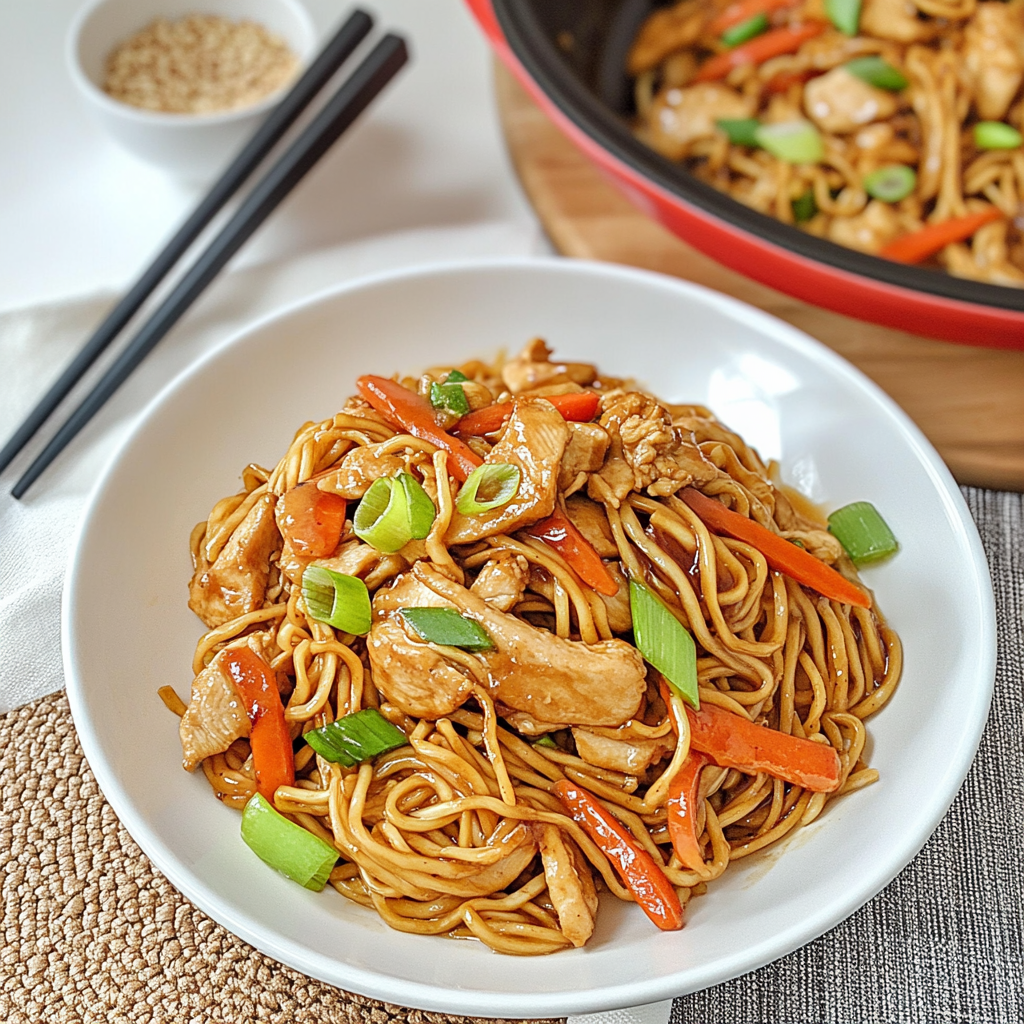 Recipe preparation for Chicken Lo Mein