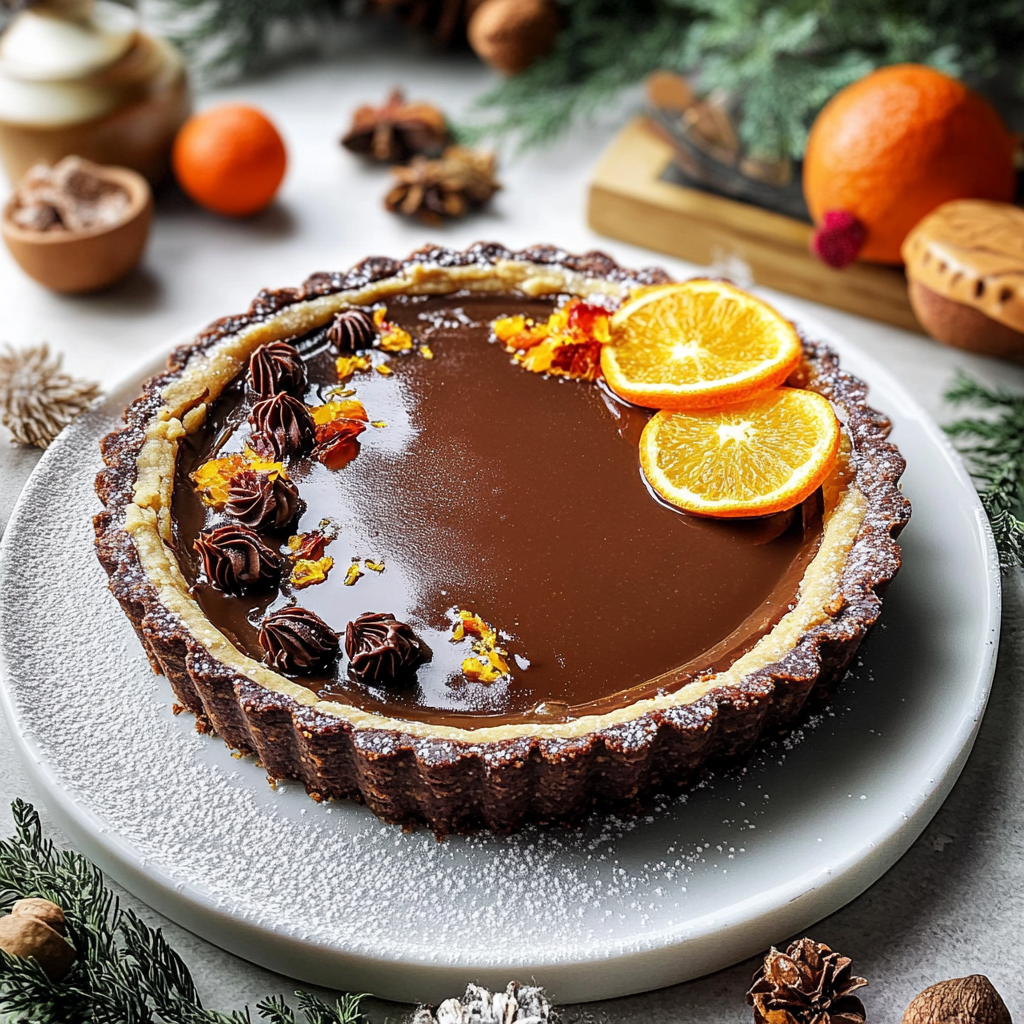 Recipe preparation for Gluten-Free Vegan Chocolate Orange Tart