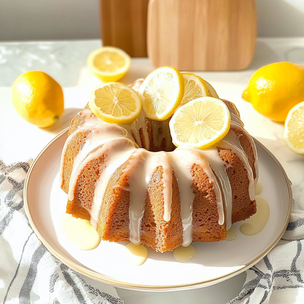 Recipe preparation for Homemade Gluten Free Lemon Bundt Cake with Lemon Icing