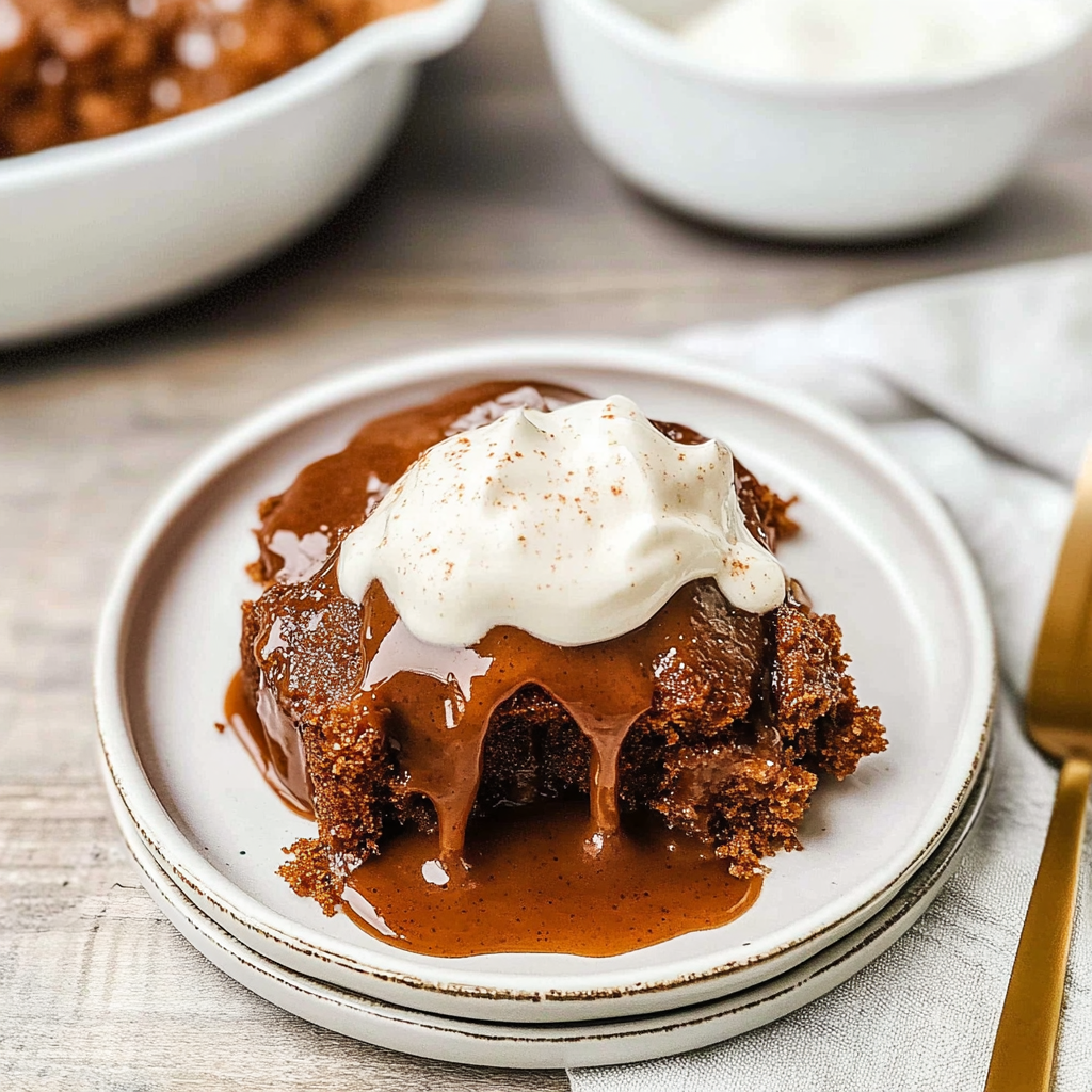 Recipe preparation for Gingerbread Pudding Cake