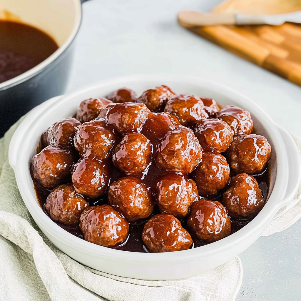 Recipe preparation for Grape Jelly Meatballs