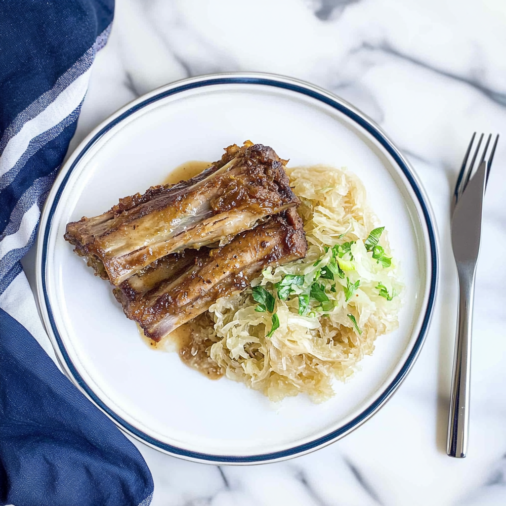 Recipe preparation for Ribs and Sauerkraut